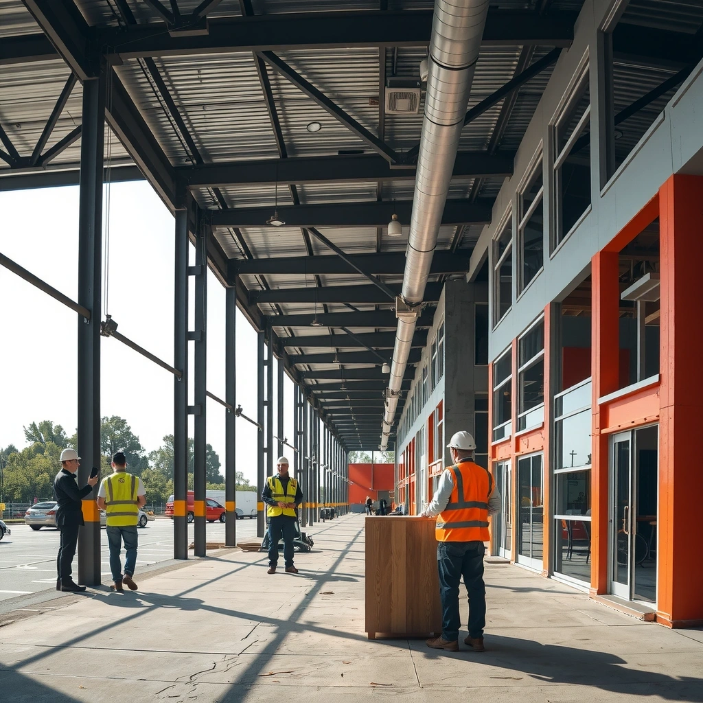 Commercial office building construction