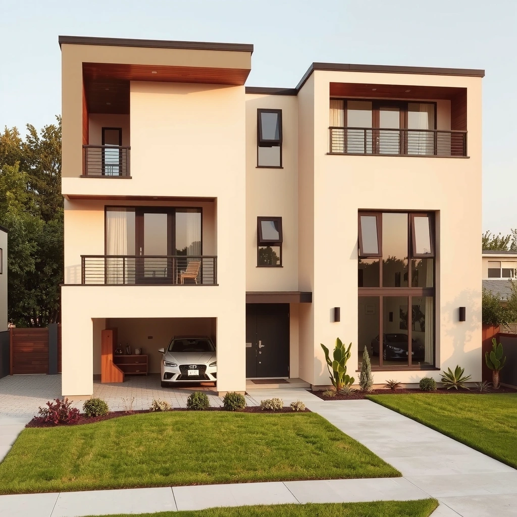 Modern residential construction project